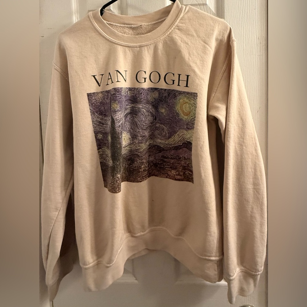 Vintage Cream Van Gogh Starry Night Sweater size large